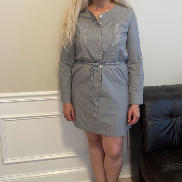 RUE58 GREY AND WHITE SHIRTDRESS.  NEW - Picture 3 of 14